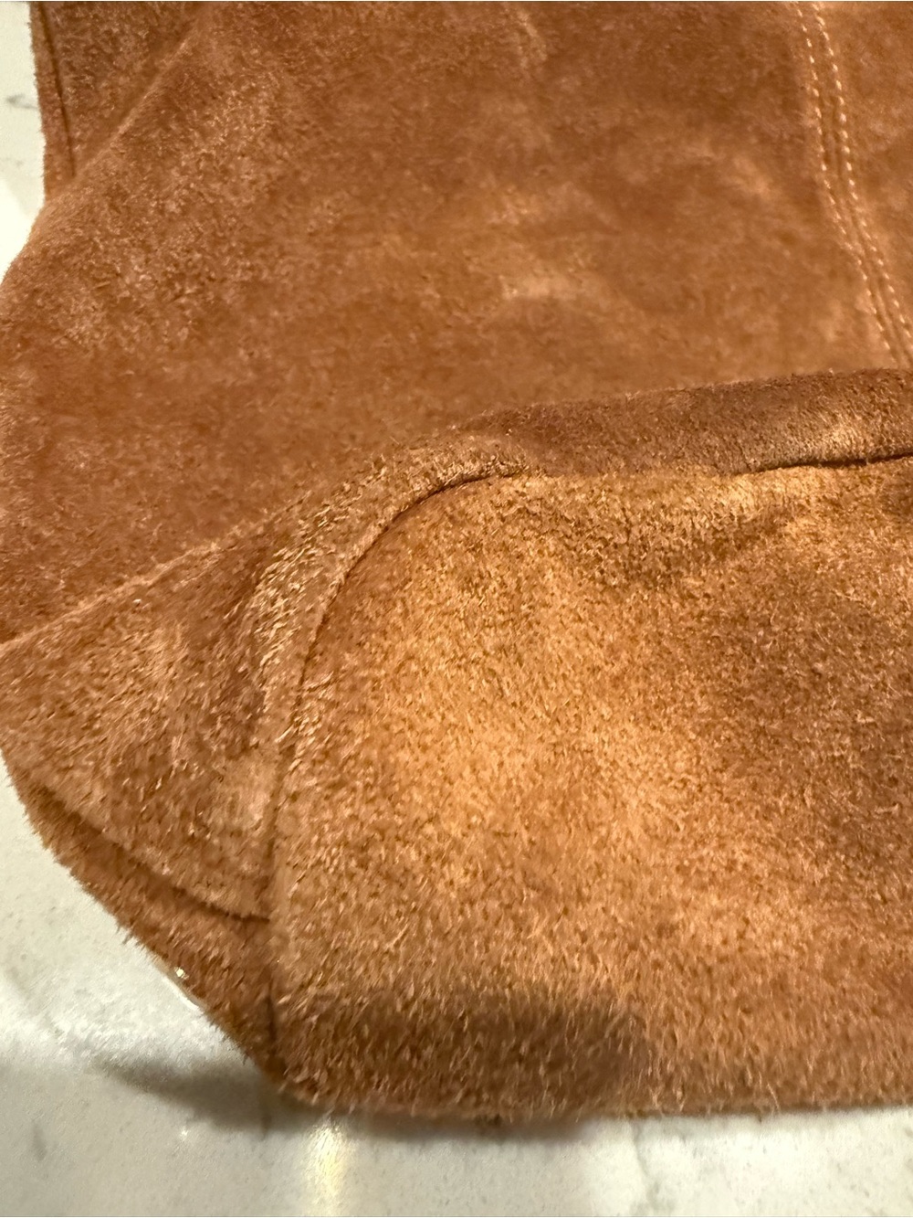 Tan Suede Studded Shoulder Hobo Bag - Unbranded - Picture 9 of 16